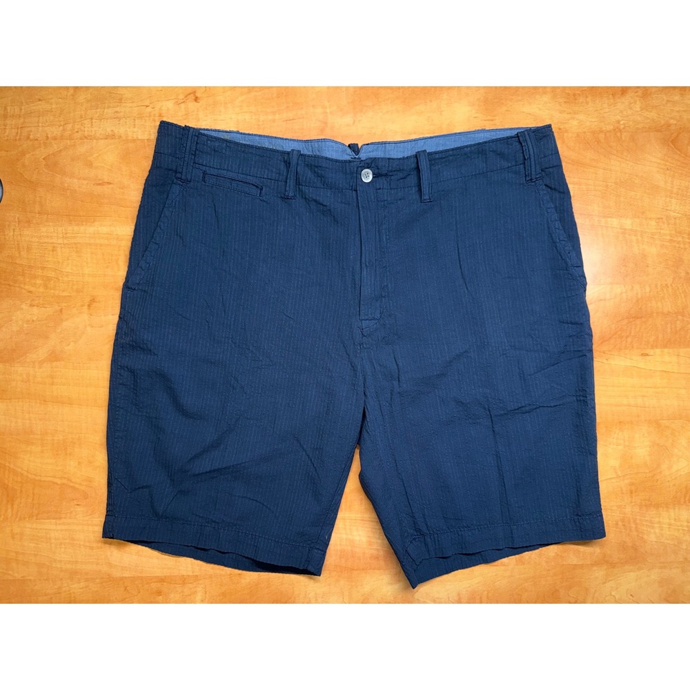 Polo Ralph Lauren Classic Fit Navy Blue Cotton Textured Shorts Mens 38